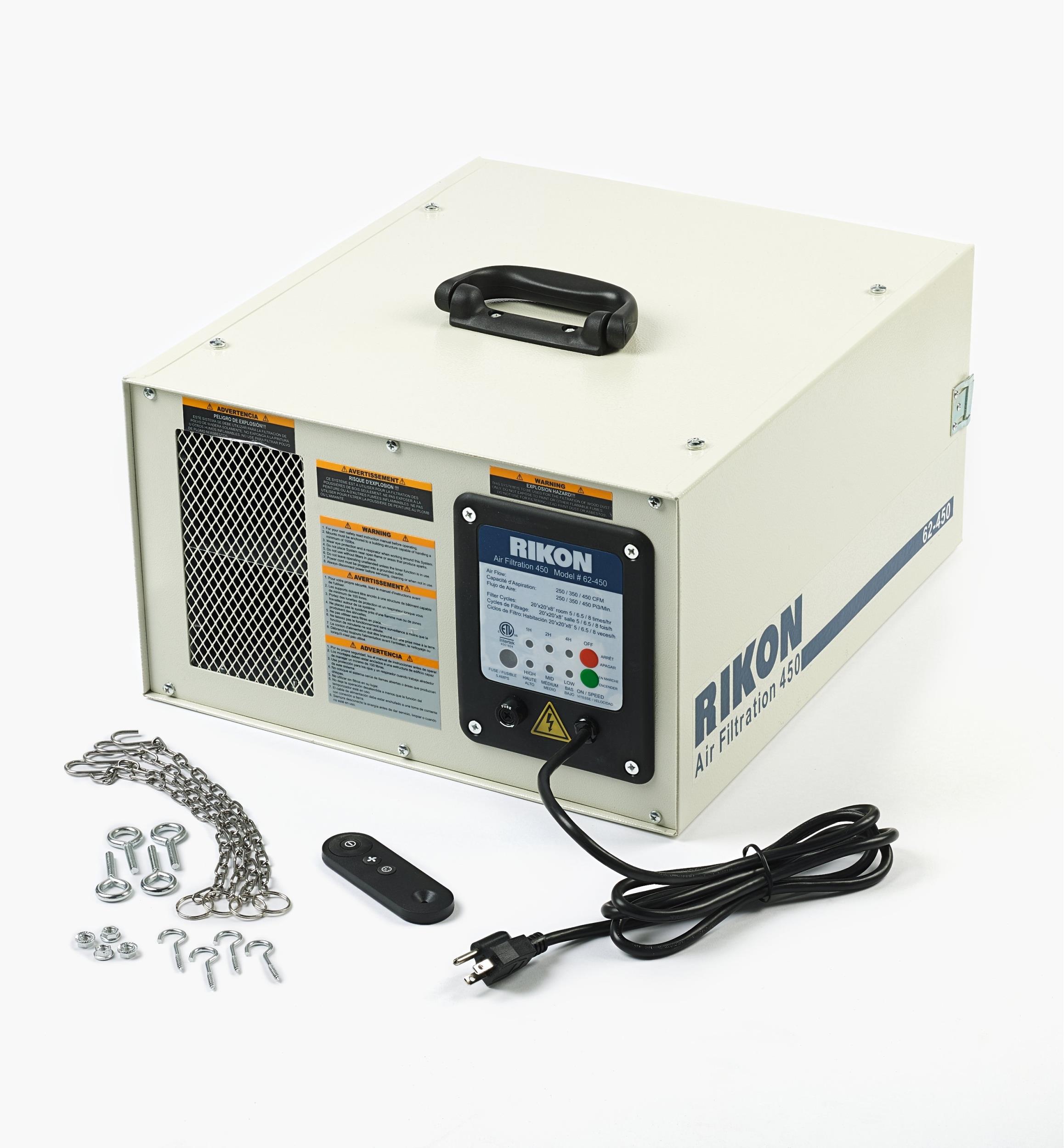 Épurateur d'air 450 pi3/min Rikon – modèle 62-450