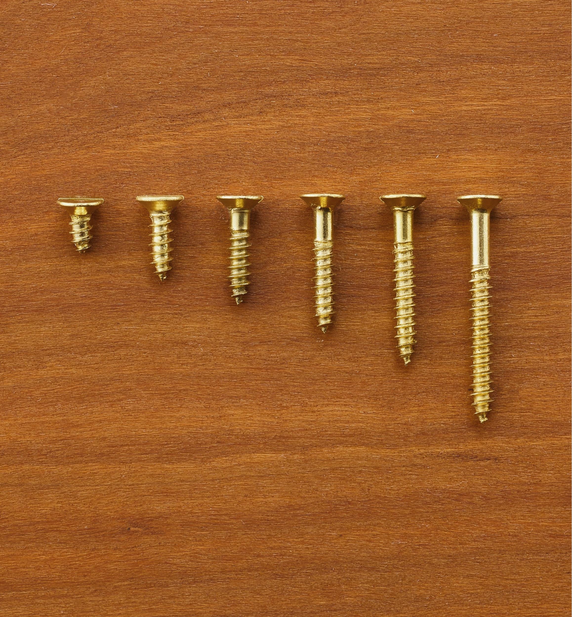 Lot De 50 Vis à Bois Laiton Tête Fraisée - 4x20 Mm - Ancien Stock Quincaillerie