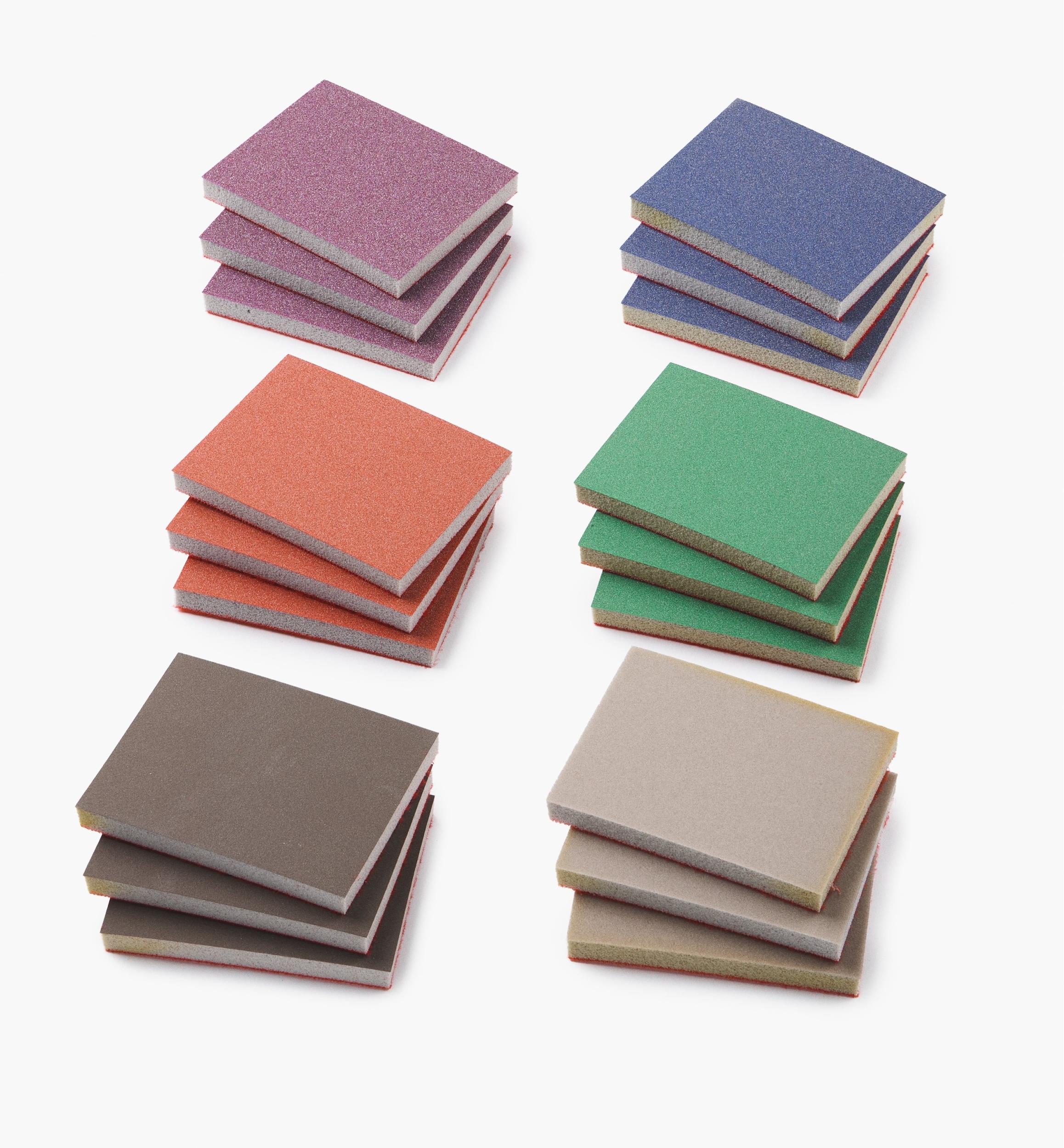 Assortiment de 18 éponges abrasives autoagrippantes Mirka HD, 3 po × 4 po