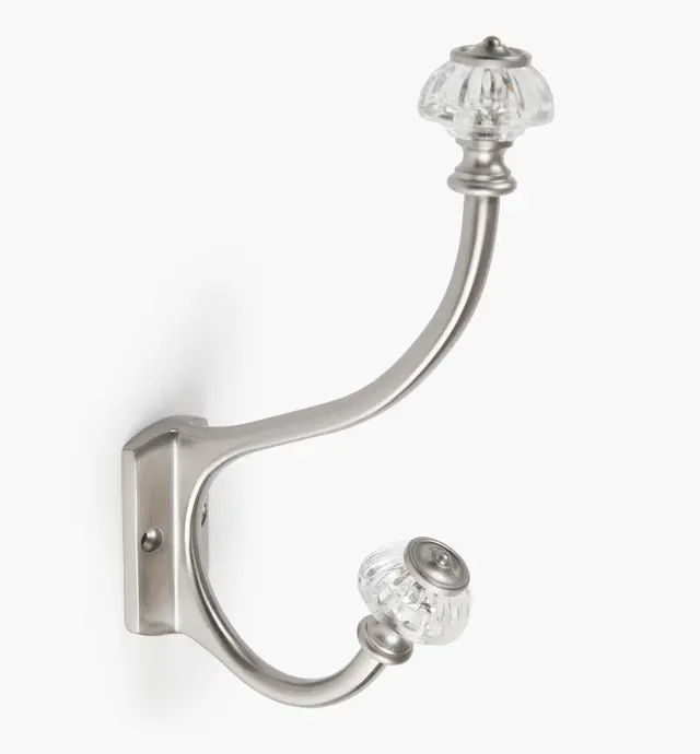 image of Patère en laiton avec bouton victorien en crystal