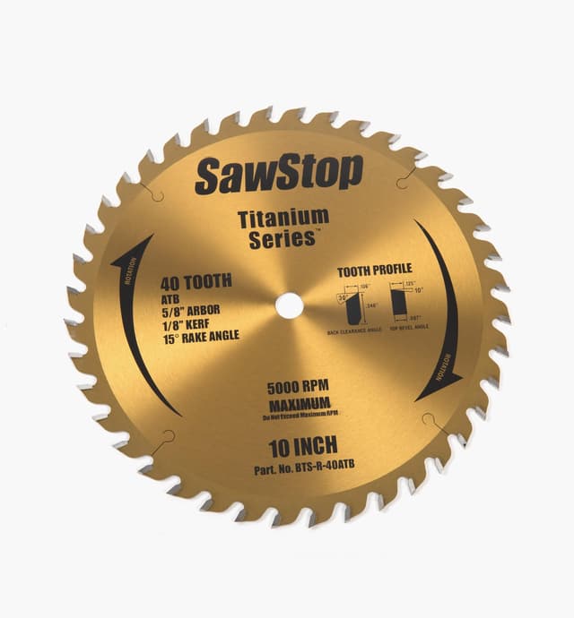 image of 10" Titanium-Coated Saw Blades for SawStop Saws