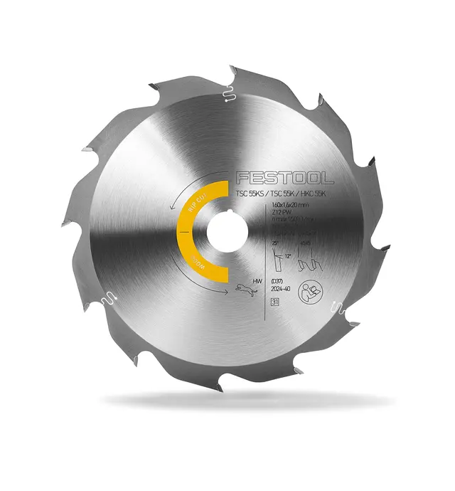 image of Festool Saw Blade HW 160x1,6x20 PW12 WOOD RIP CUT