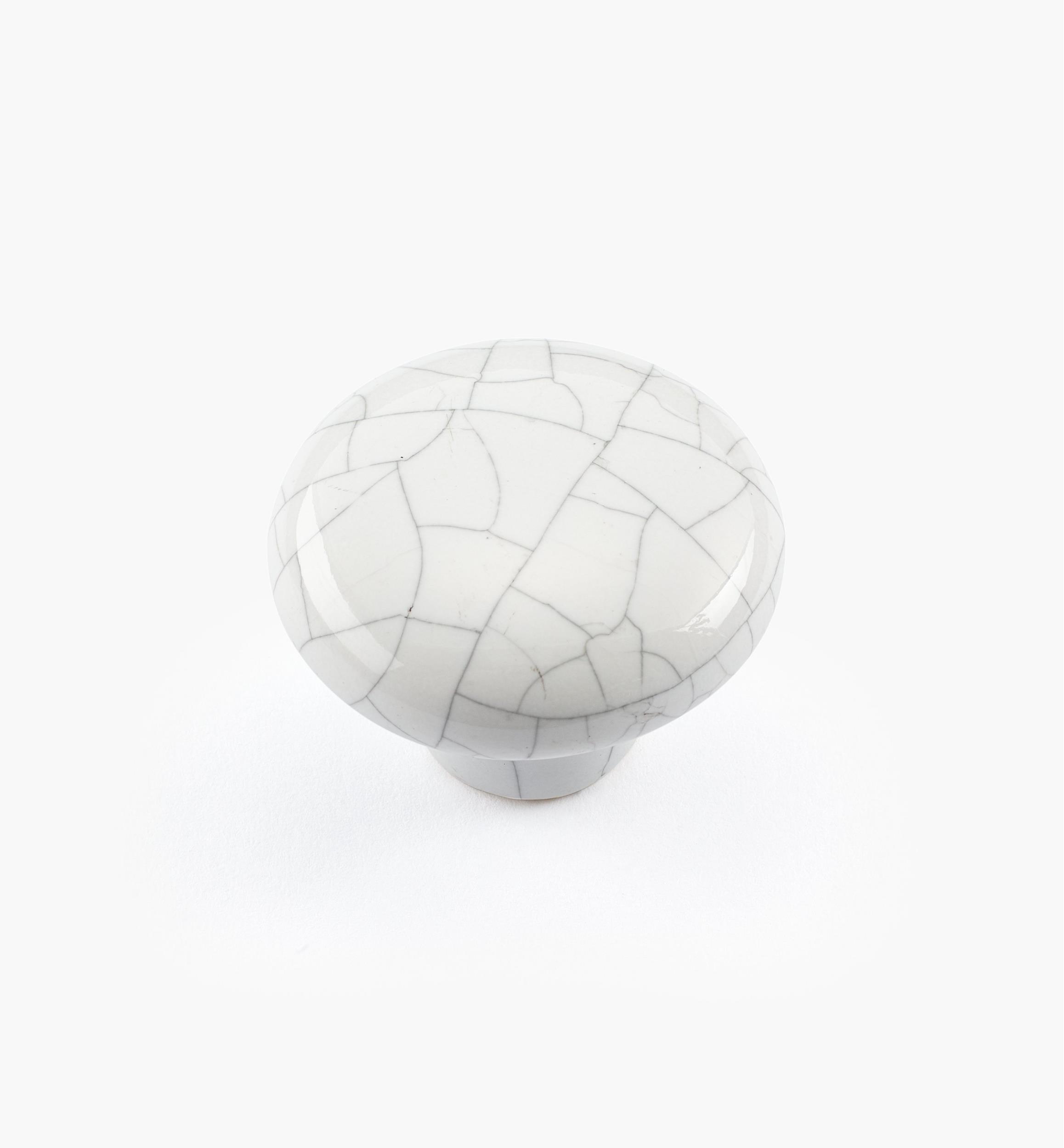 Bouton rond en céramique, série Craquelé