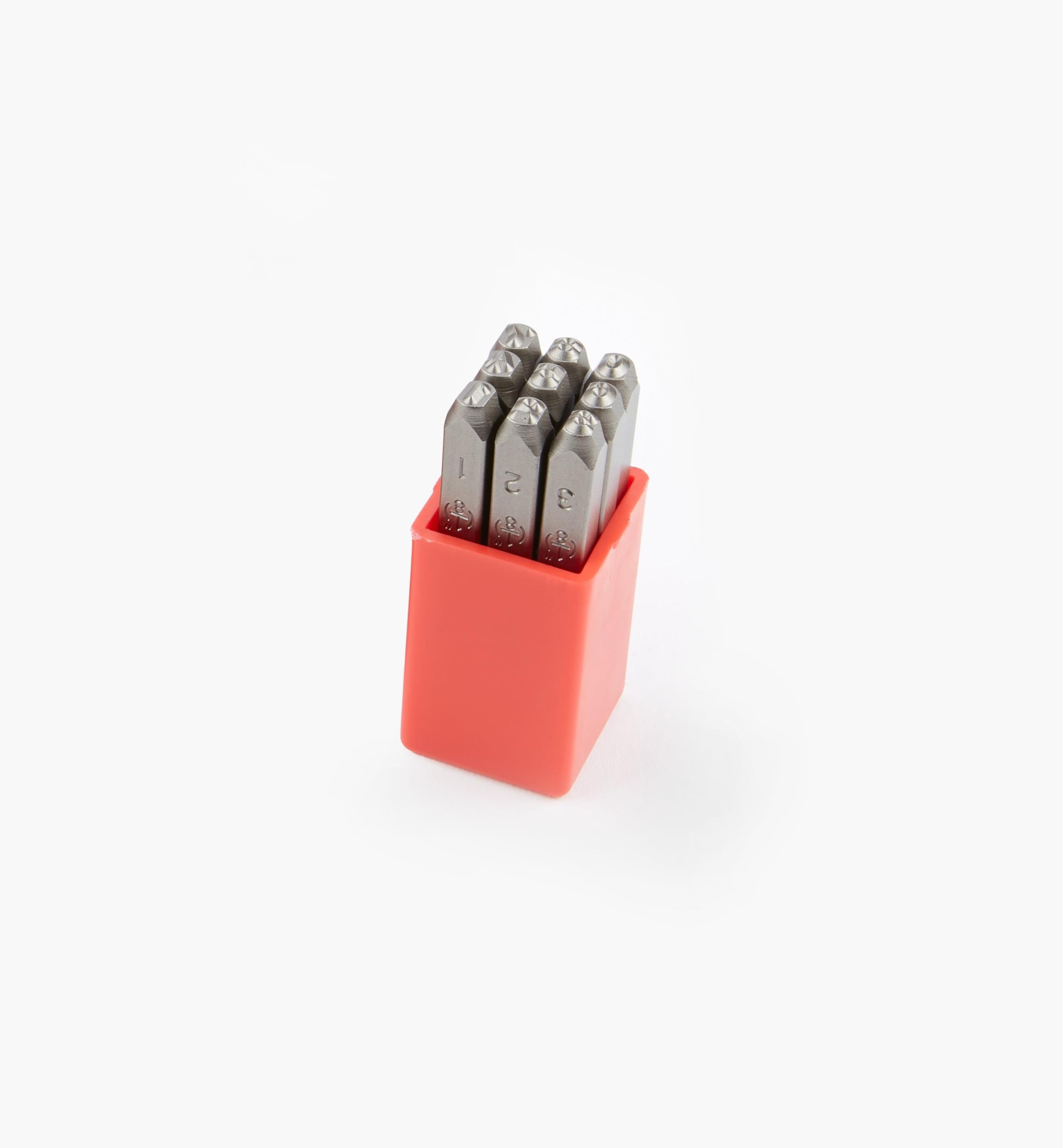 Jeux de poinçons pour lettres et chiffres