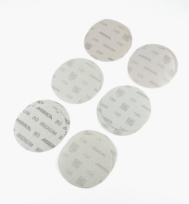 image of 12-Pc. Sample Pack of Mirka 6" No-Hole Iridium Grip Discs