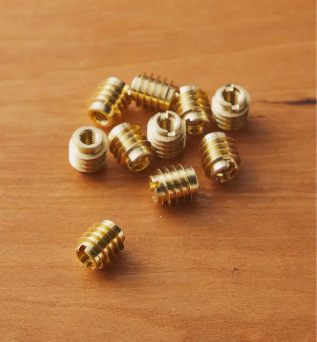 image of 8-32 Brass Knife-Edge Insert Nuts