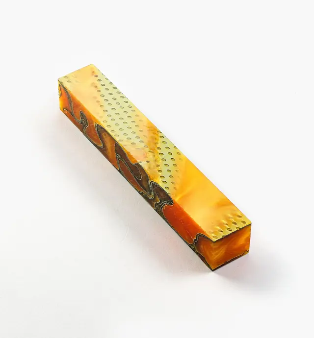 image of Carrelet de stylo en résine acrylique tangerine maillé