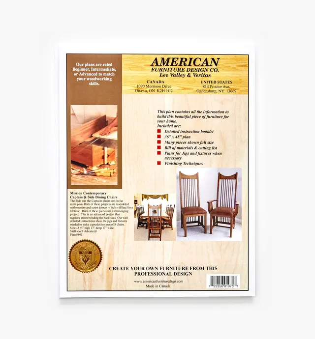 image of Contemporary Captain & Side Dining Chairs Plan