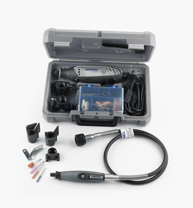 image of Dremel 3000-2/28 Rotary Tool Kit Bonus 36" Flex Shaft & Sharpening Attachment Kit