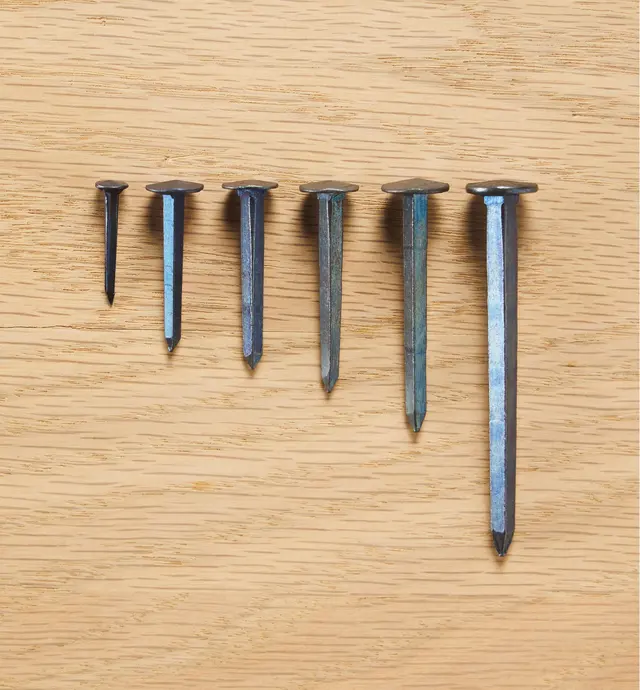 image of Blued Steel Diamond-Head Forged Nails from Clouterie Rivierre