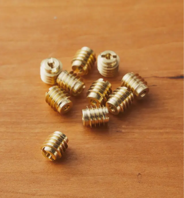 image of 4-40 Brass Knife-Edge Insert Nuts