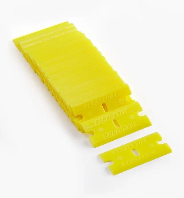 image of Lames de rasoir en plastique jaune