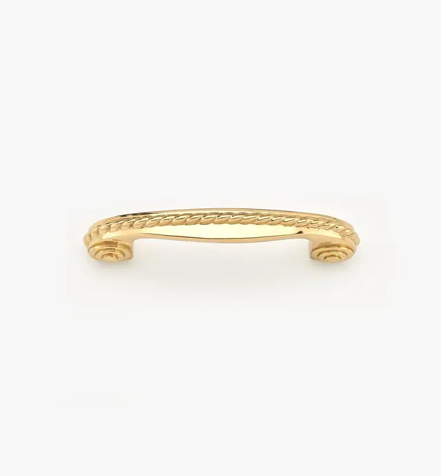 image of Poignées à motif cordé en laiton forgé