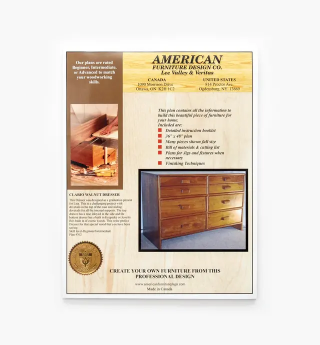 image of Claro Walnut Dresser Plan