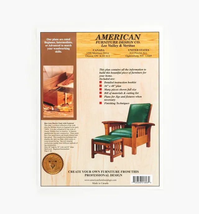 image of Bow Arm Morris Chair & Footstool Plan