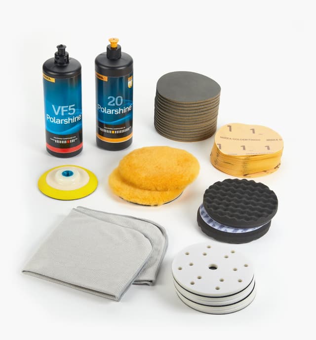 image of Ensemble de base 6 po pour polissage Golden Finish Mirka