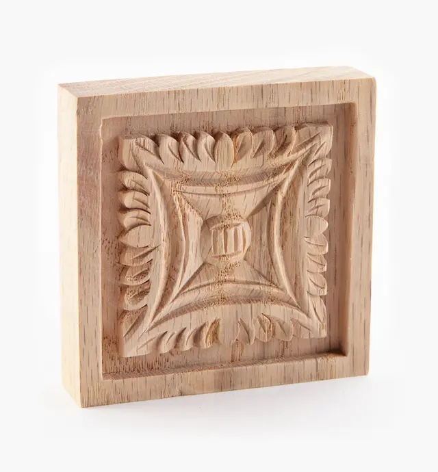 image of 3" Hand-Carved Square Appliqué