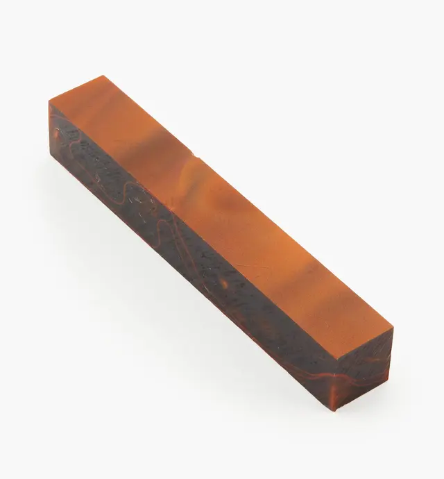 image of Carrelet de stylo en résine acrylique noir et rouille