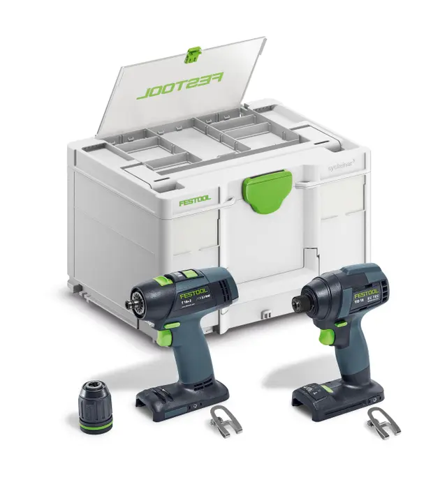 image of Ensemble visseuse à chocs TID 18 et perceuse T18 Festool