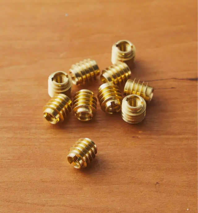 image of M4-0.7 Brass Knife-Edge Insert Nuts