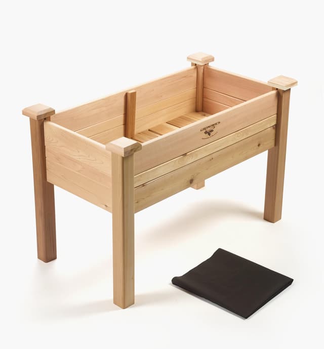 image of Bac de culture en cèdre sur pieds