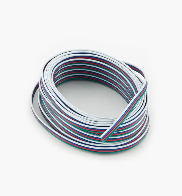 image of 22 ga. Stranded Four-Conductor Wire for Color-Controlled (RGB) LED Lighting (12V)