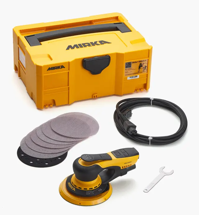 image of Ponceuse excentrique Mirka DEROS II de 6 po, orbites 2,5 mm avec boîtier