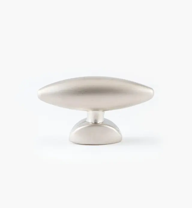 image of Small Pearl Oval Nickel Knob