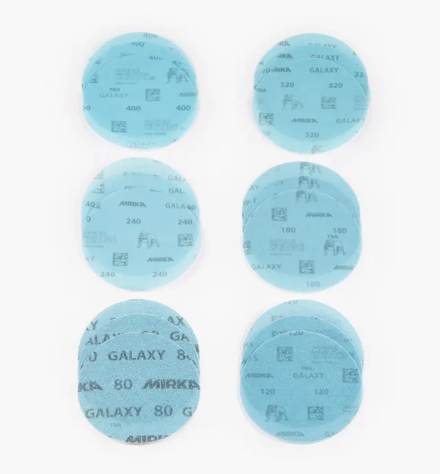 image of 18-Pc. Sample Pack of Mirka 5" Galaxy Grip Discs