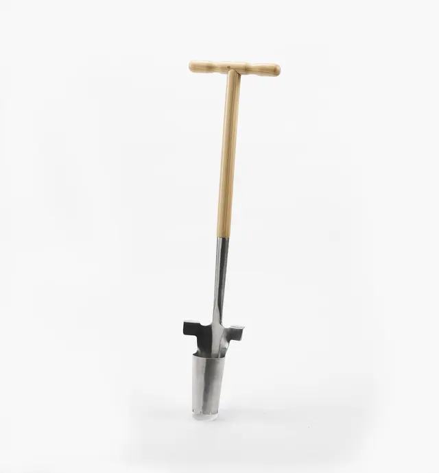 image of Stainless-Steel Wood-Handled Bulb Planter