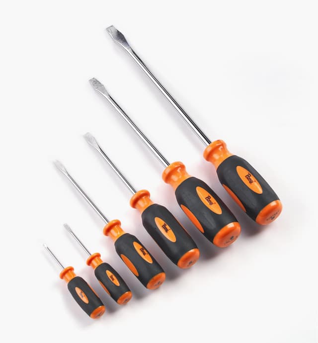 image of Set of 6 Slot Screwdrivers, #0 - #12 Screws