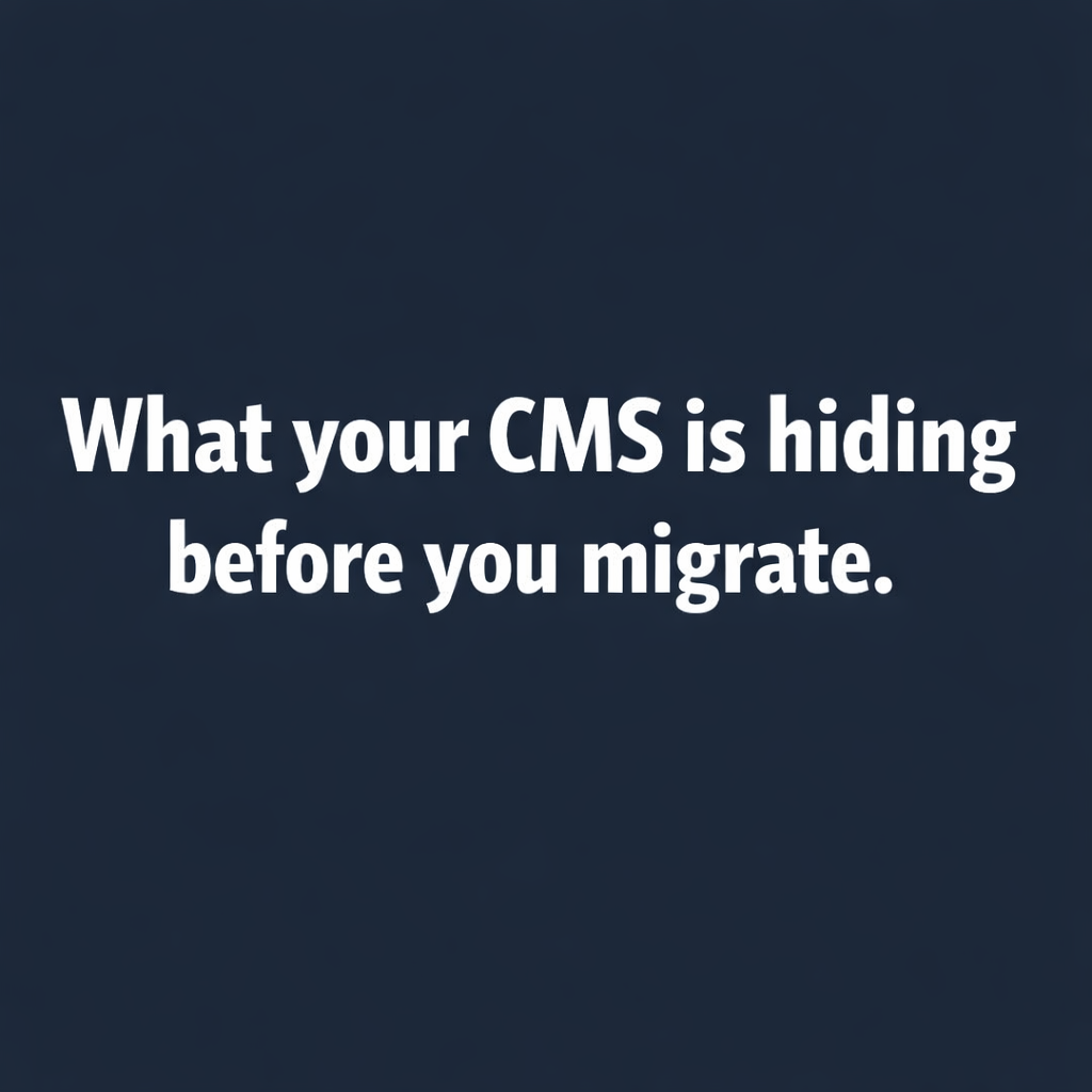 Diagram showing what a CMS audit reveals before migration, including content types, modules, and localization structure
