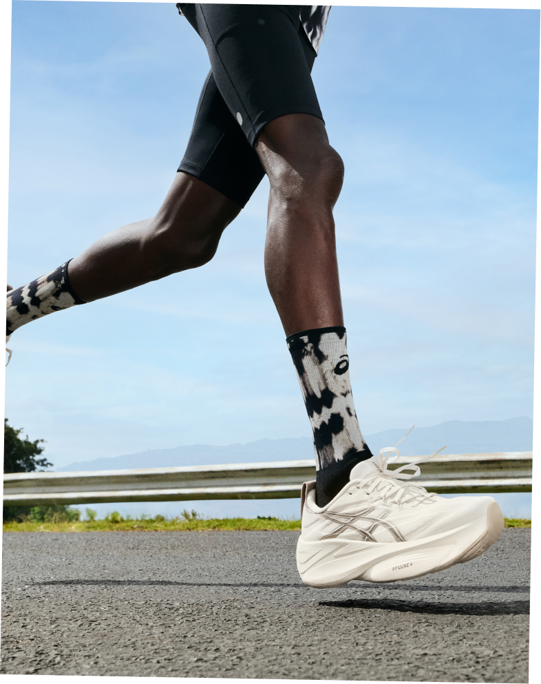 Runner wearing ASICS accessories