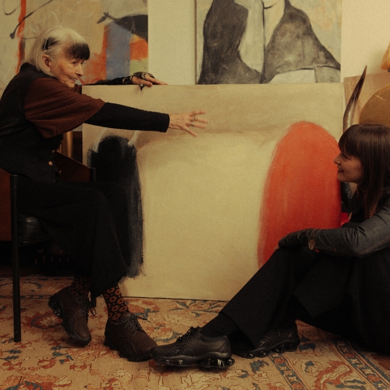 Close up on two people wearing the new GEL-KINETIC shoes