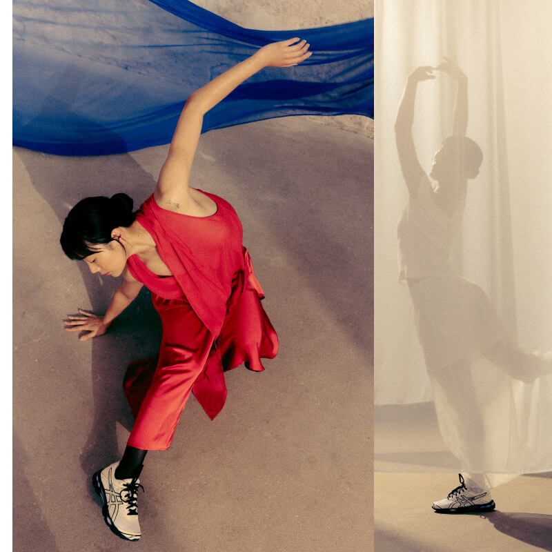 Woman dancing in ASICS GEL-CUMULUS 16 sneakers