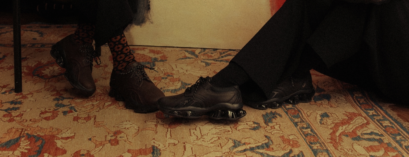 Close up on two people wearing the new GEL-KINETIC shoes