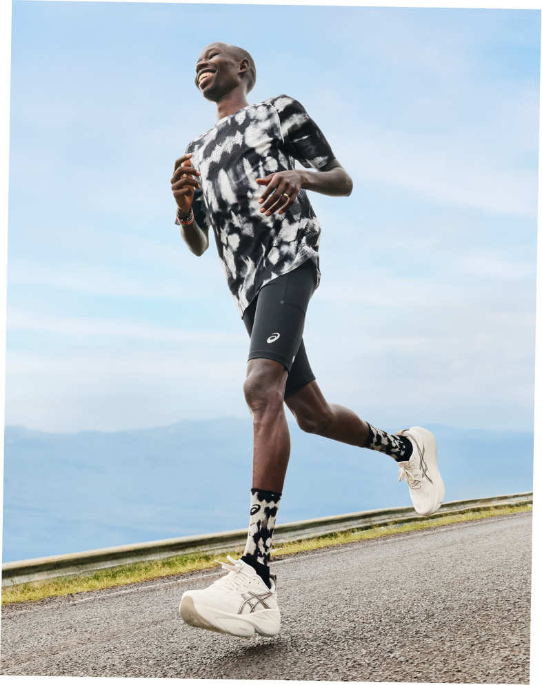 Runner wearing ASICS running shoes