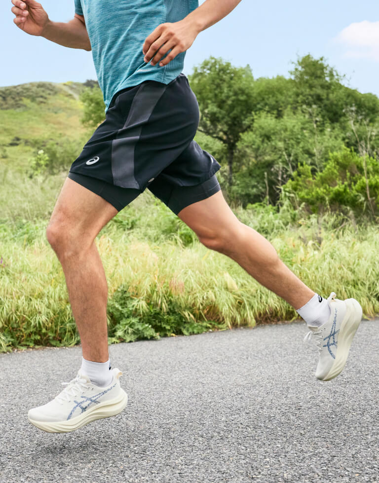 Runner wearing ASICS running shoes