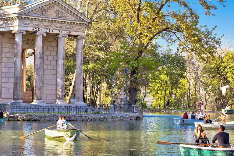 Boats on the lake next to the Borghese Gallery, Rome