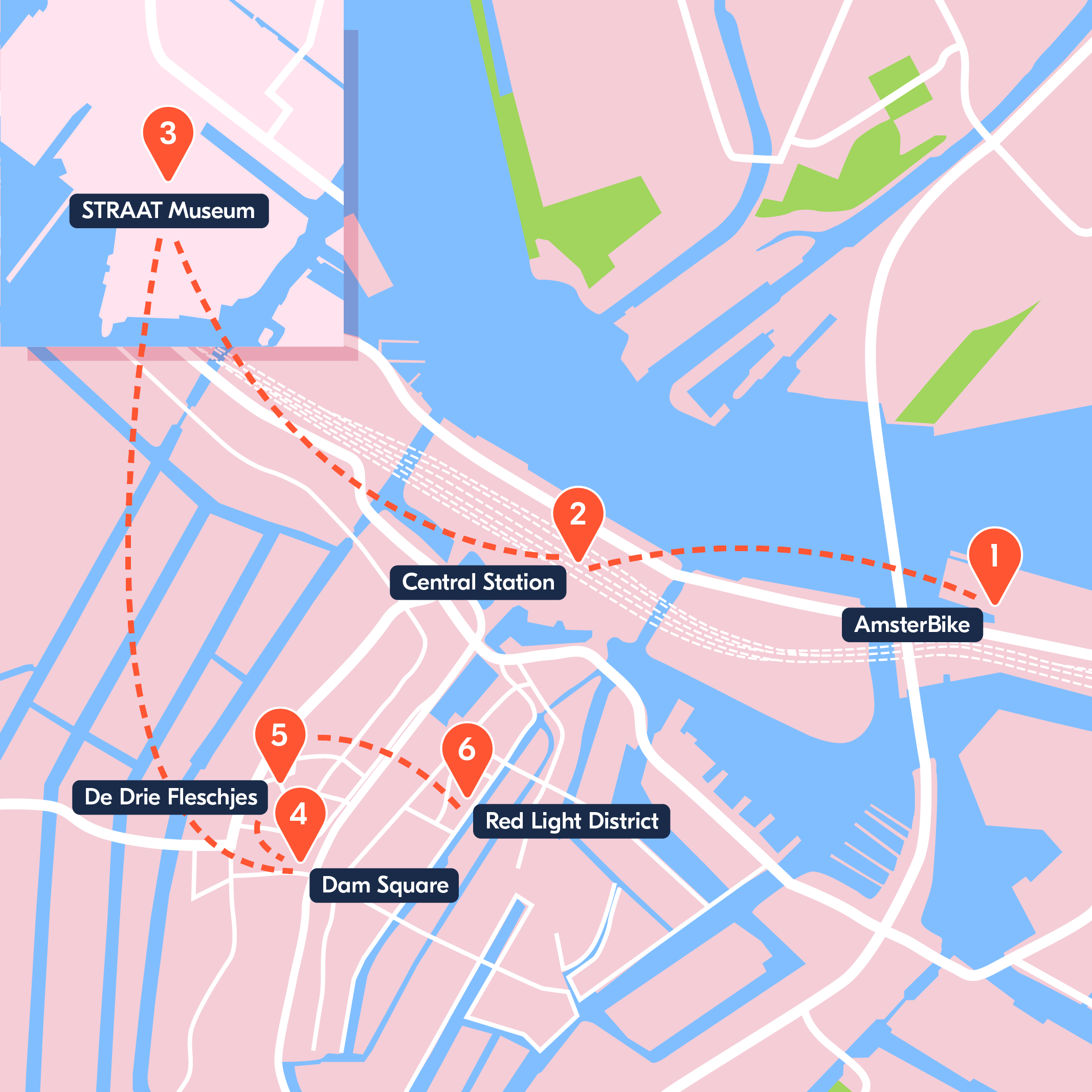 Red light district amsterdam map