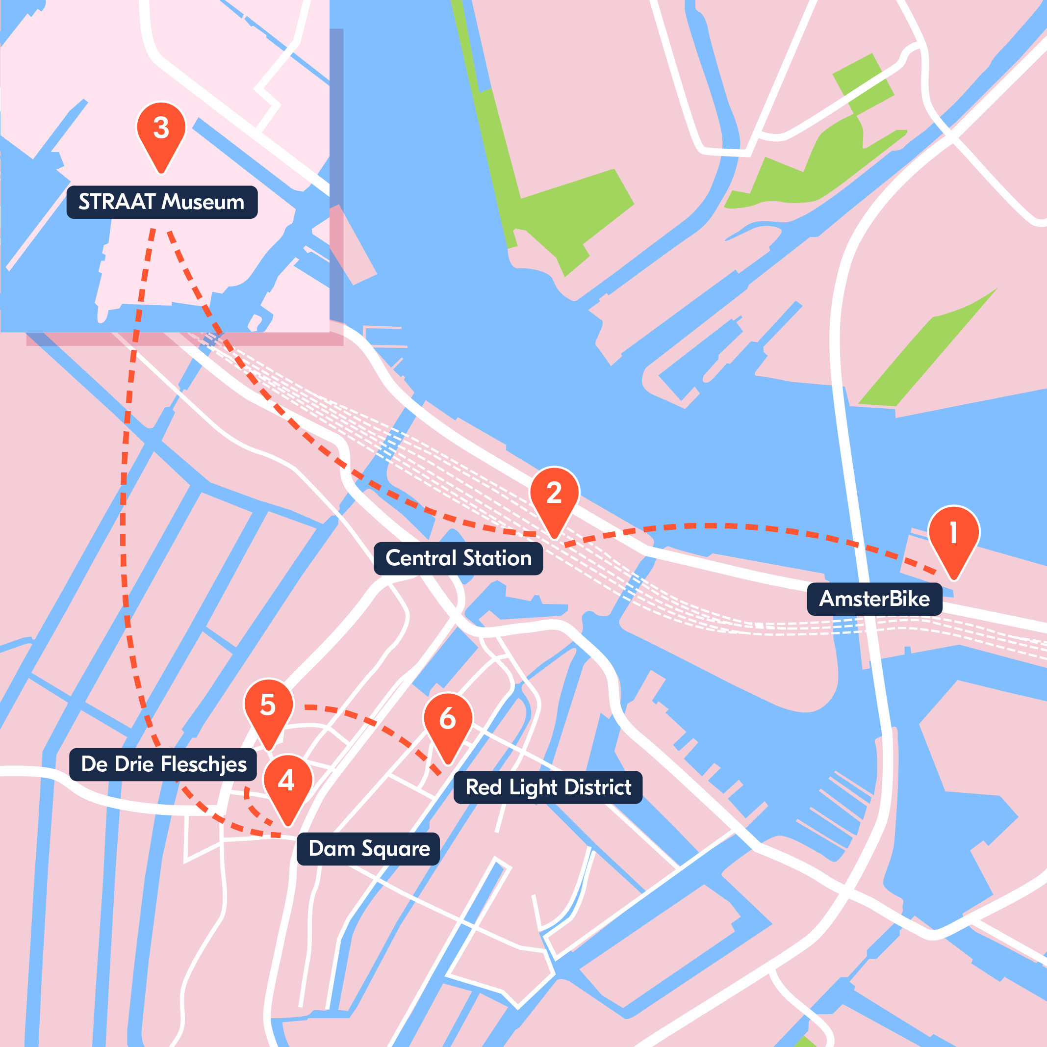 The BEST Amsterdam Tours And Things To Do In 2024 FREE Cancellation   Amsterdam Map Day 1 