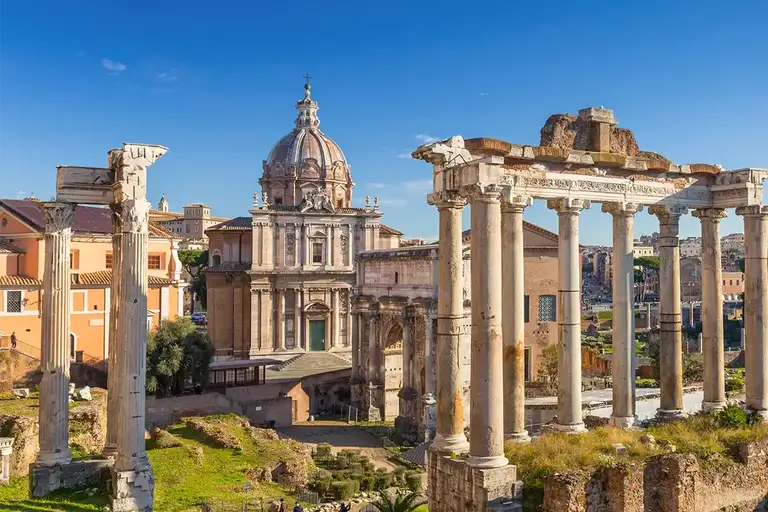 Panoramic view of the Palatine hill, Rome