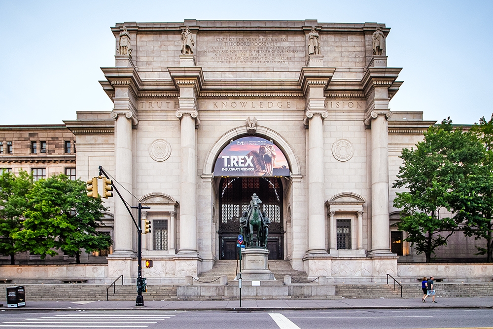 American Museum of Natural History entrance on Central Park West in New York City