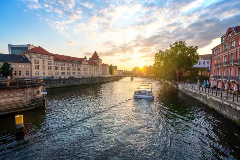 Sunset on the Spree in Berlin
