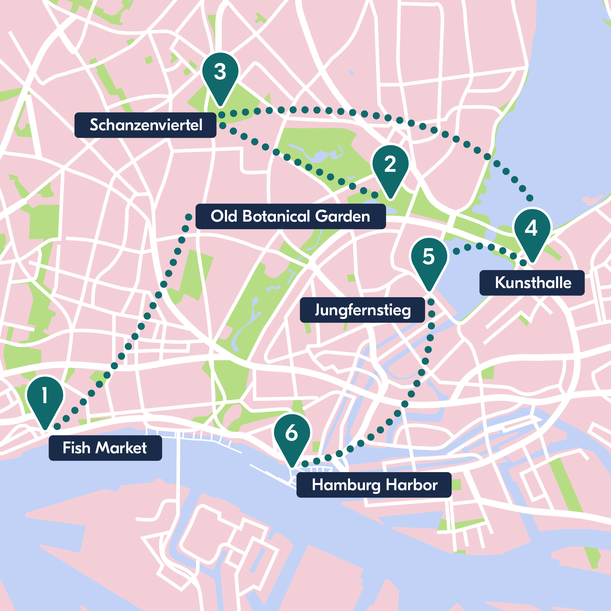 Hamburg tourist attractions map | WillowStreeHouseTreasures.com
