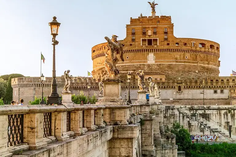 View from the bridge towards the Sant Angelo castle