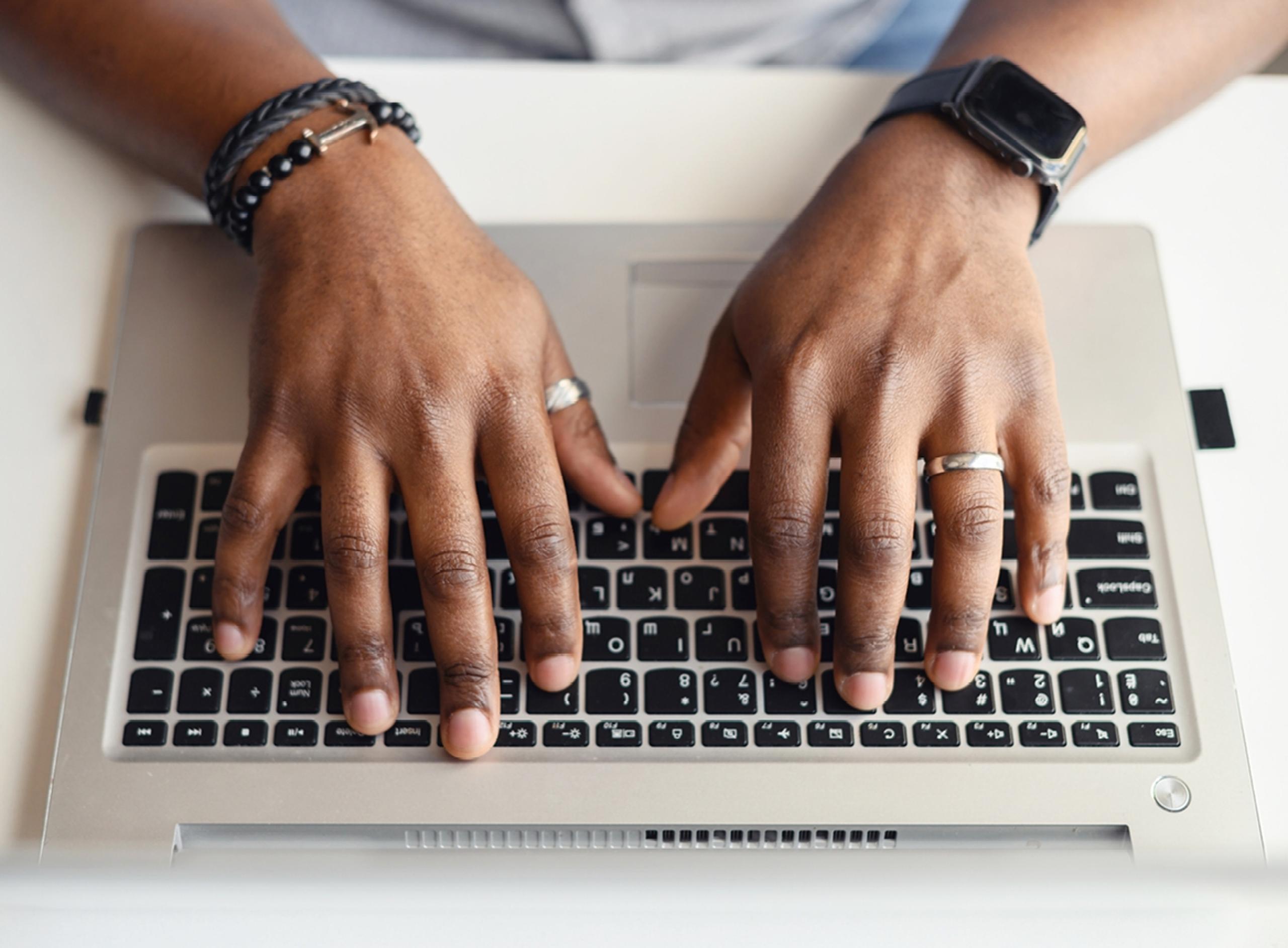 Person typing