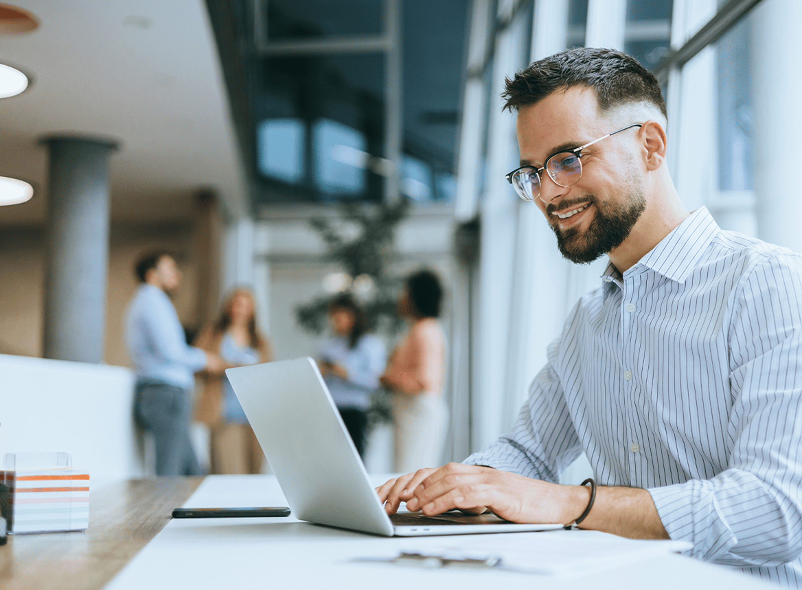 Man working on a laptop