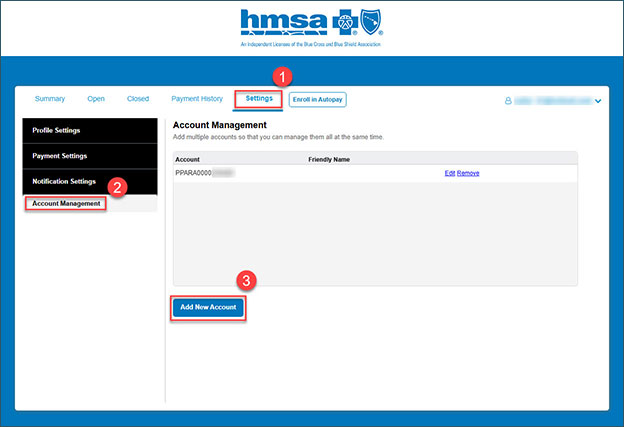 Go to Settings, click Account Management, then Add new account.