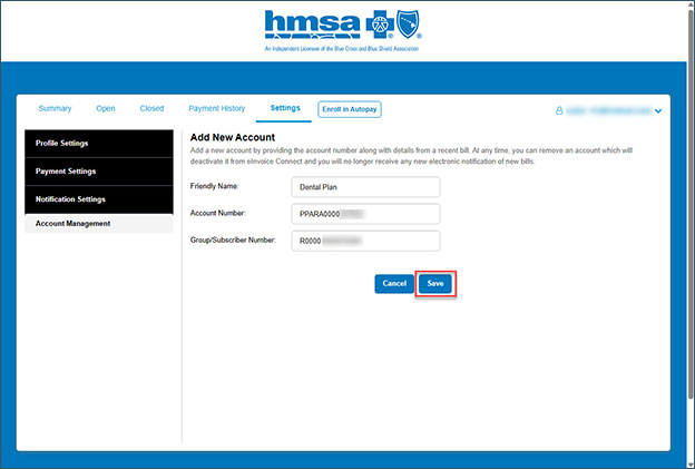 Complete the three fields and click Save.